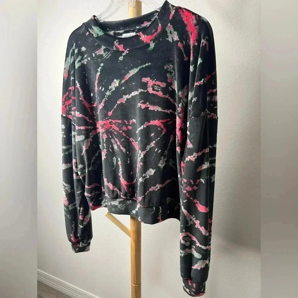 Junior's Drop Shoulder Velour Pullover sweater size XLarge - Picture 2 of 6